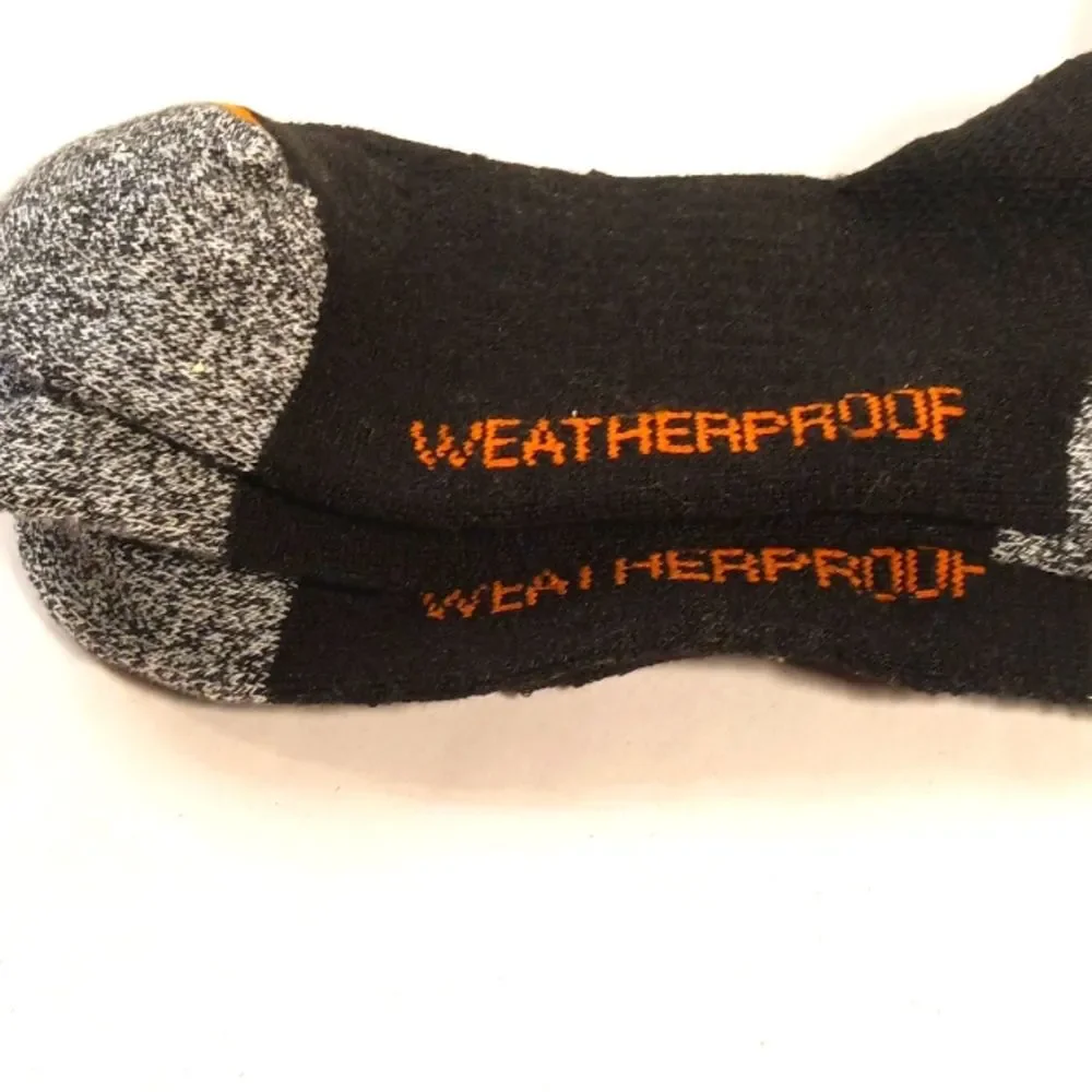 Weatherproof Men's Black Grey Thick Ankle Socks M